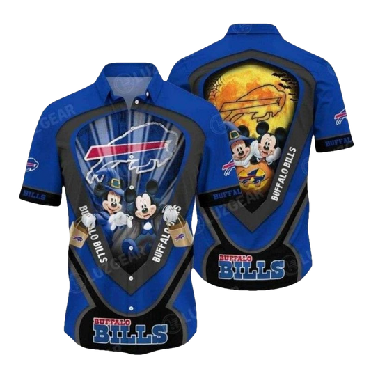 Buffalo Bills Mickey And Minnie Halloween Hawaiian Shirt - Moonbestprint
