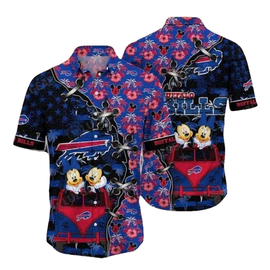 Buffalo Bills Mickey And Minnie Hawaiian Shirt - Moonbestprint