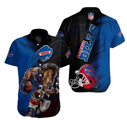 Buffalo Bills Mascot Commemorative Montage Hawaiian Shirt - Moonbestprint