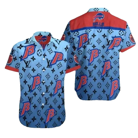 Buffalo Bills Luxury B Logo Design Hawaiian Shirt - Moonbestprint