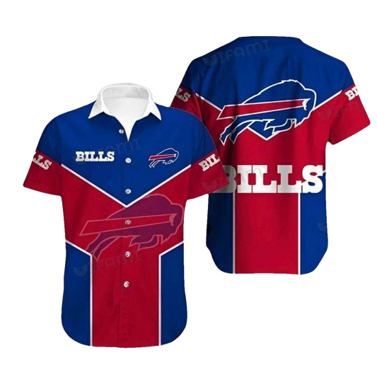 Buffalo Bills Logo Red And Blue Line Hawaiian Shirt - Moonbestprint