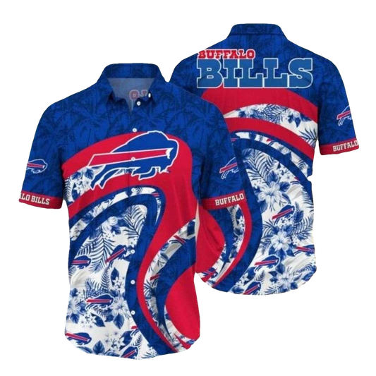 Buffalo Bills Logo Tropical Fanatic Blue Hawaiian Shirt - Moonbestprint