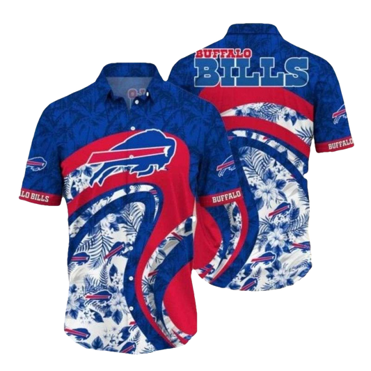 Buffalo Bills Logo Tropical Fanatic Blue Hawaiian Shirt - Moonbestprint