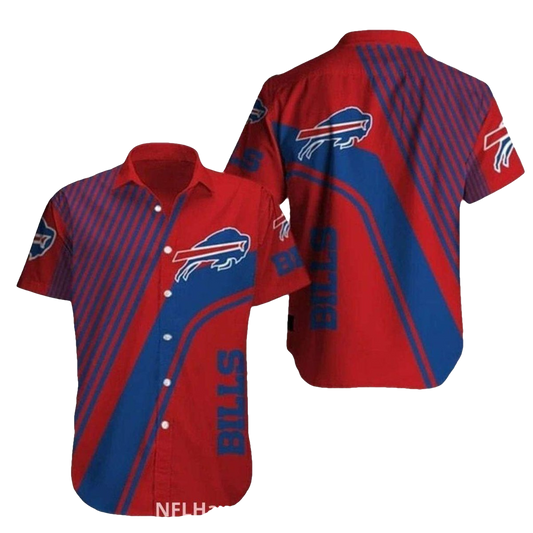 Buffalo Bills Logo In My Heart Blue And Red Hawaiian Shirt - Moonbestprint