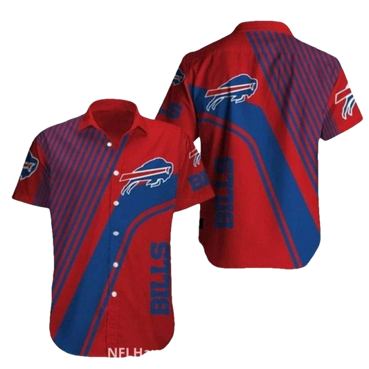 Buffalo Bills Logo In My Heart Blue And Red Hawaiian Shirt - Moonbestprint