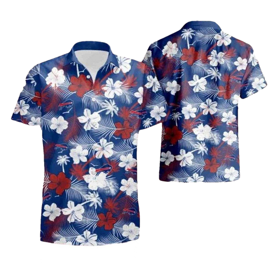 Buffalo Bills Logo Floral Luau Lineup Hawaiian Shirt - Moonbestprint