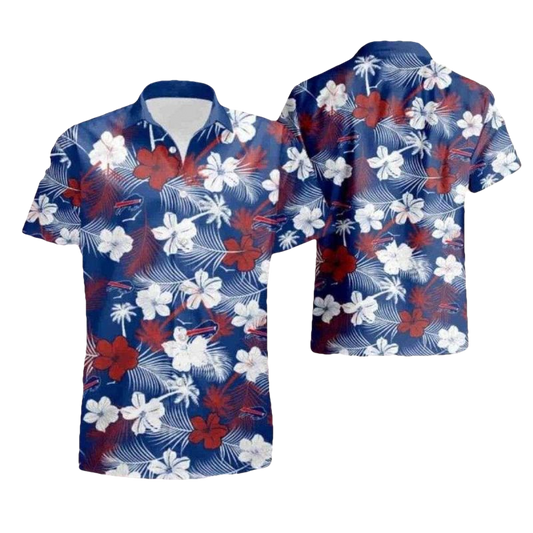 Buffalo Bills Logo Floral Luau Lineup Hawaiian Shirt - Moonbestprint