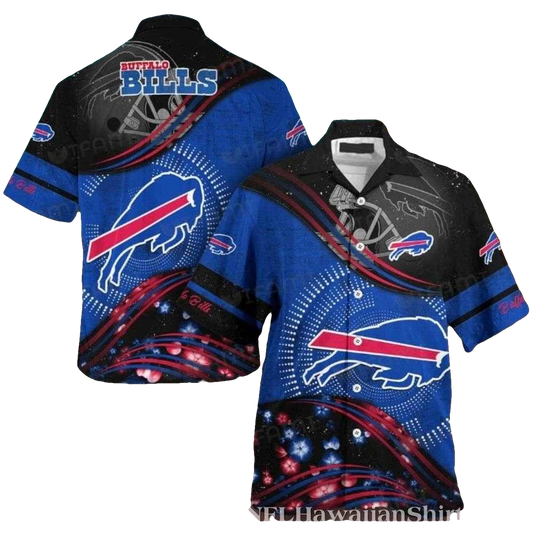 Buffalo Bills Logo Floral Light Effect Hawaiian Shirt - Moonbestprint