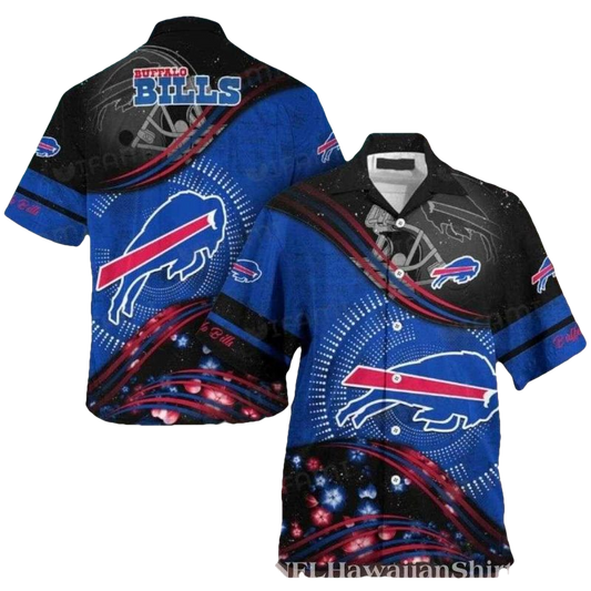 Buffalo Bills Logo Floral Light Effect Hawaiian Shirt - Moonbestprint