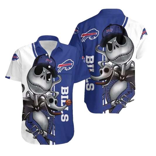 Buffalo Bills Jack Skellington And Zero Hawaiian Shirt - Moonbestprint