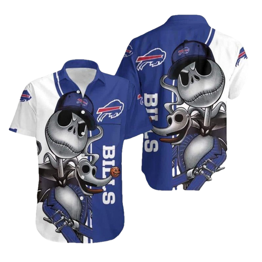 Buffalo Bills Jack Skellington And Zero Hawaiian Shirt - Moonbestprint