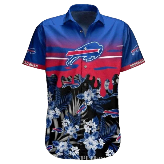 Buffalo Bills Floral Fantasy Blue Hawaiian Shirt - Moonbestprint