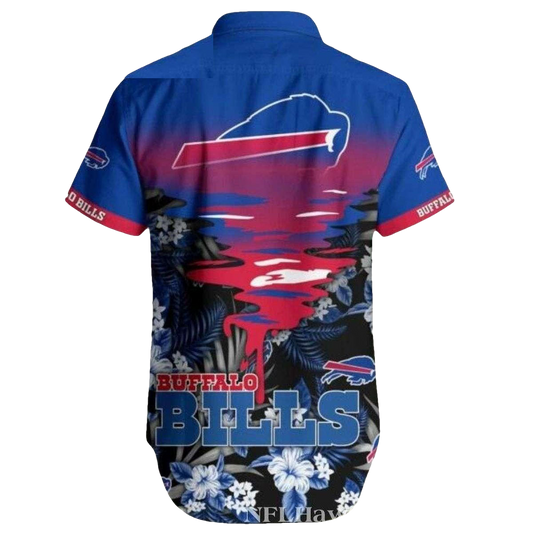 Buffalo Bills Floral Fantasy Blue Hawaiian Shirt - Moonbestprint