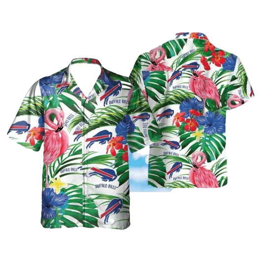 Buffalo Bills Flamingo Tropical Floral Hawaiian Shirt - Moonbestprint