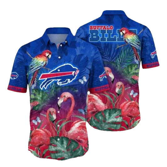 Buffalo Bills Flamingo And Tropical Flower Hawaiian Shirt - Moonbestprint