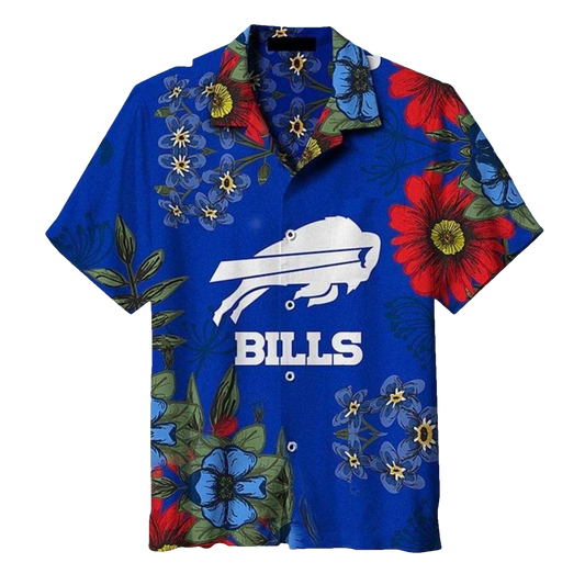 Buffalo Bills Floral And White Team Logo Design Hawaiian Shirt - Moonbestprint