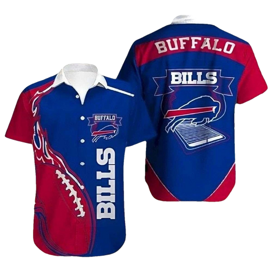Buffalo Bills Flame Ball Iconic Logo Hawaiian Shirt - Moonbestprint