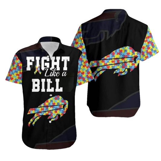 Buffalo Bills Fight Like Bills Autism Support Hawaiian Shirt - Moonbestprint