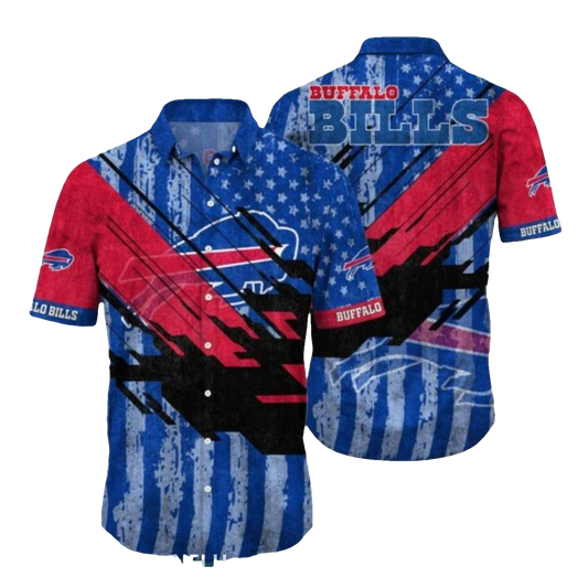 Buffalo Bills Distressed Flag With Red Streaks Hawaiian Shirt - Moonbestprint