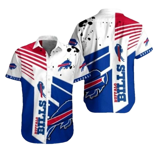 Buffalo Bills Dynamic Stripes Red White And Blue Hawaiian Shirt - Moonbestprint