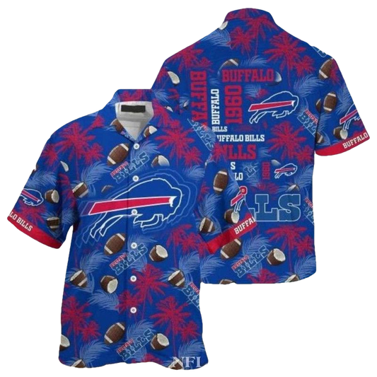 Buffalo Bills Est 1960 Tropical Touchdown Hawaiian Shirt - Moonbestprint