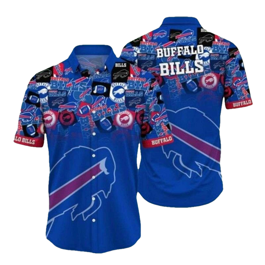 Buffalo Bills Characters Blue Hawaiian Shirt - Moonbestprint