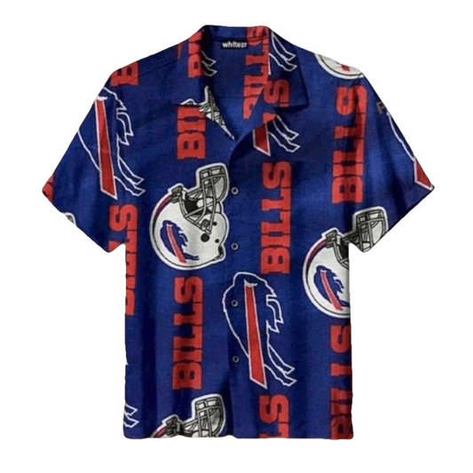Buffalo Bills Classic Helmet And Logo Hawaiian Shirt - Moonbestprint