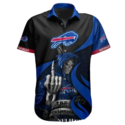 Buffalo Bills Champion Spirit Skull Hawaiian Shirt - Moonbestprint