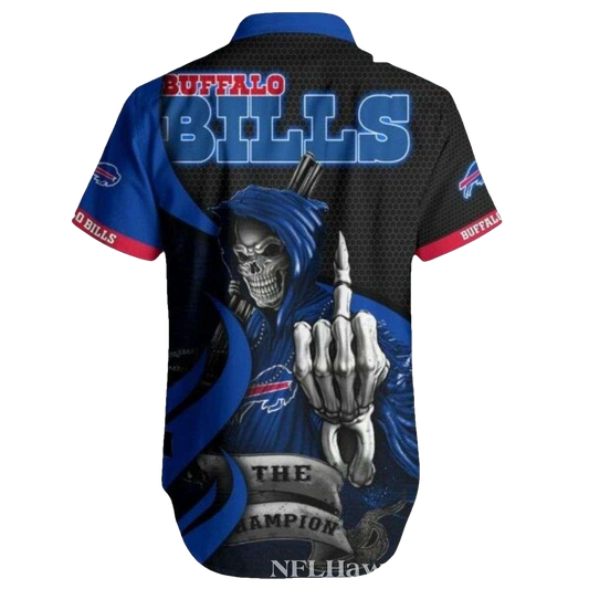Buffalo Bills Champion Spirit Skull Hawaiian Shirt - Moonbestprint