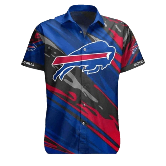 Buffalo Bills Camo Streaks And Dark Blue Hawaiian Shirt - Moonbestprint