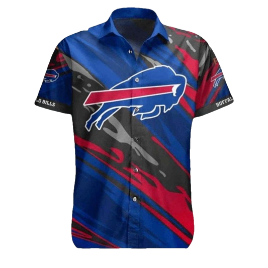 Buffalo Bills Camo Streaks And Dark Blue Hawaiian Shirt - Moonbestprint
