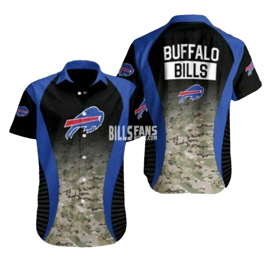 Buffalo Bills Camo And Team Logo Hawaiian Shirt - Moonbestprint