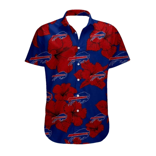 Buffalo Bills Bold Red Hibiscus Design Hawaiian Shirt - Moonbestprint