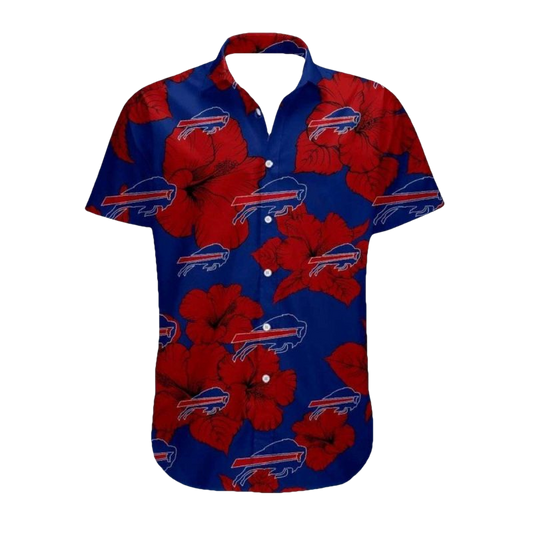 Buffalo Bills Bold Red Hibiscus Design Hawaiian Shirt - Moonbestprint