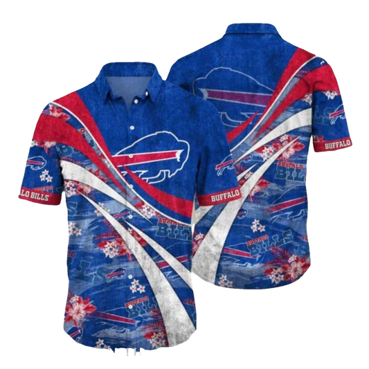 Buffalo Bills Bold Red And Blue Wave Hawaiian Shirt - Moonbestprint