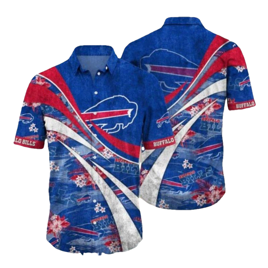 Buffalo Bills Bold Red And Blue Wave Hawaiian Shirt - Moonbestprint