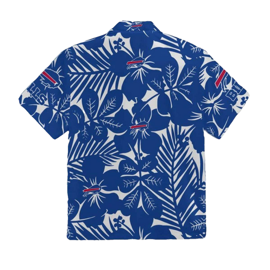 Buffalo Bills Blue Flower Pattern Beach Gift For Friend Hawaiian Shirt - Moonbestprint