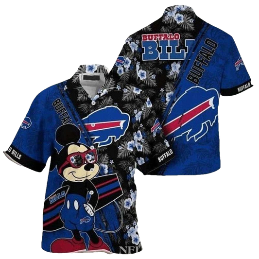 Buffalo Bills Animated Beach Day Mickey Mouse Hawaiian Shirt - Moonbestprint