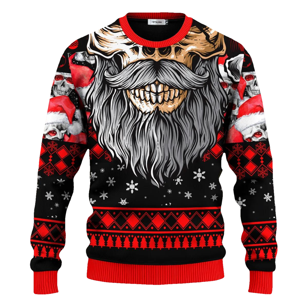 Cool Beard Skull Team Skull Ugly Christmas Sweater Moonbestprint