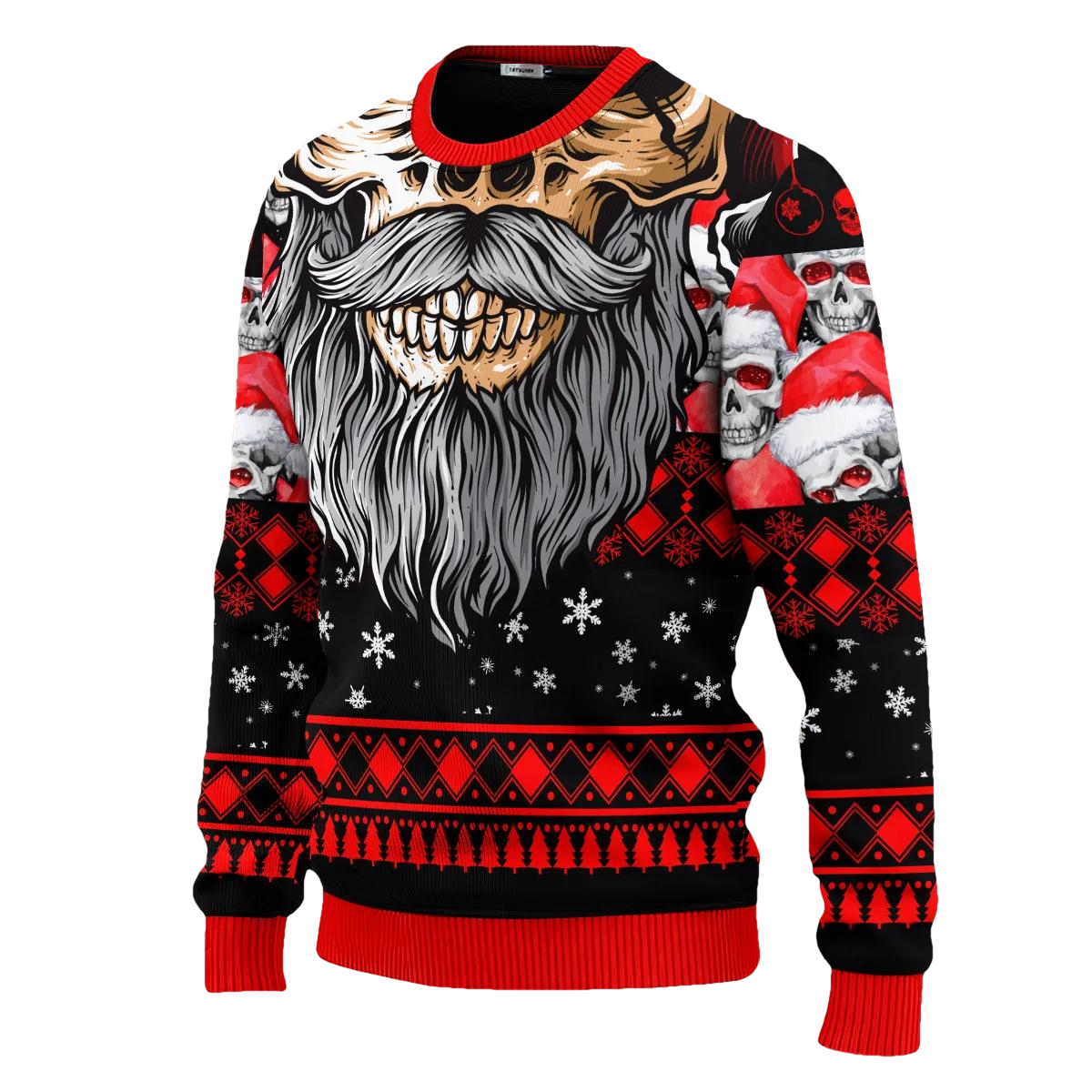 Cool Beard Skull Team Skull Ugly Christmas Sweater Moonbestprint