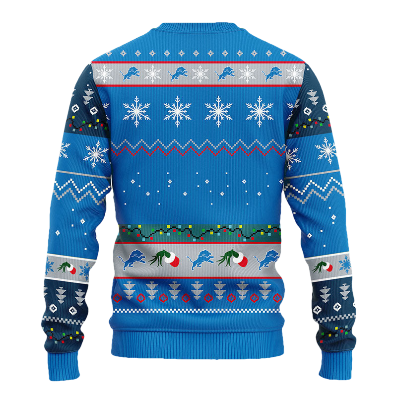 Detroit Lions 12 Grinch Xmas Day Ugly Christmas Sweater, Grinch Xmas Sweater Moonbestprint