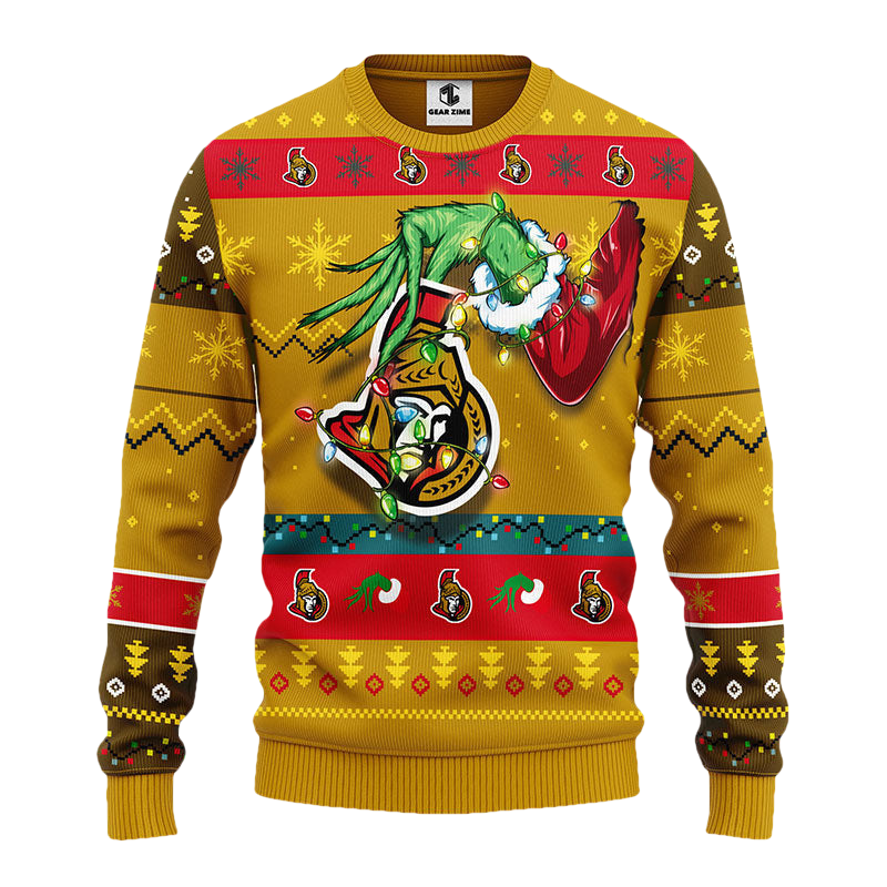 Ottawa Senators Grinch Ugly Christmas Sweater Moonbestprint