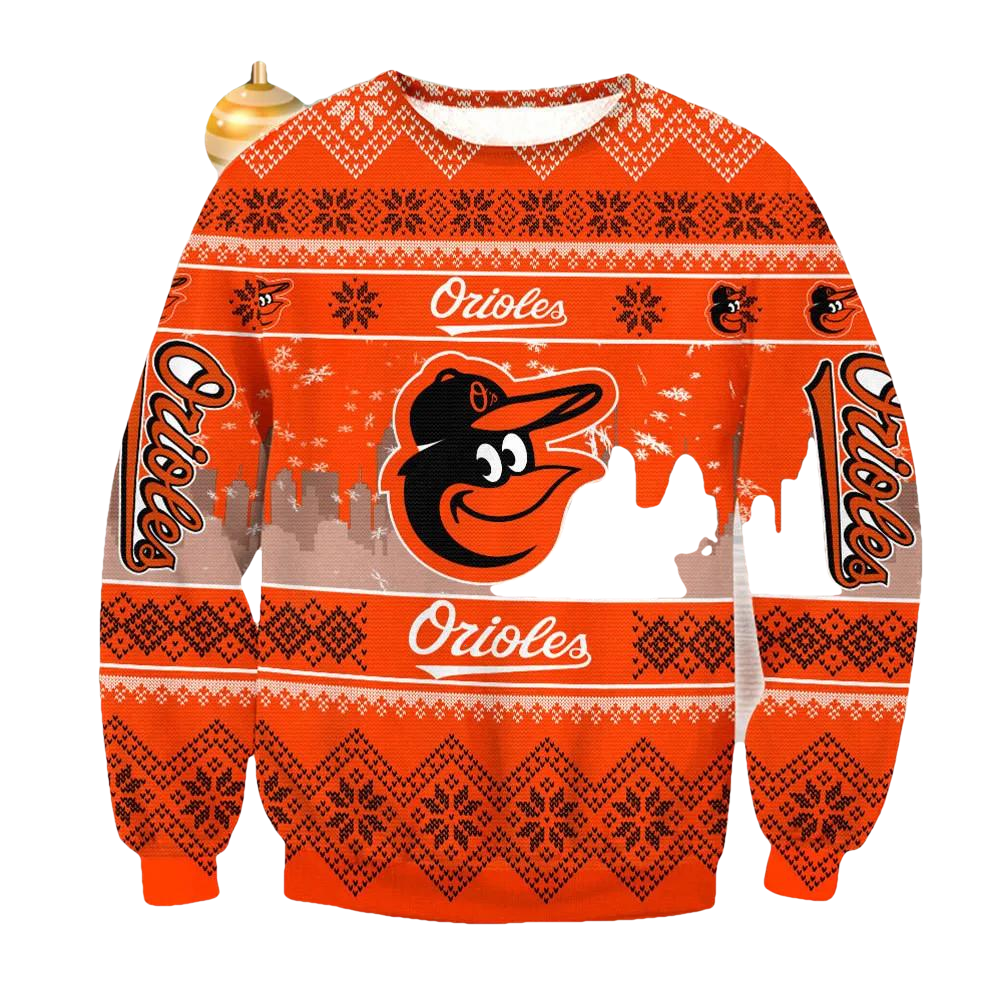 Baltimore Orioles Ugly Christmas Sweater, MLB Christmas Sweater Moonbestprint