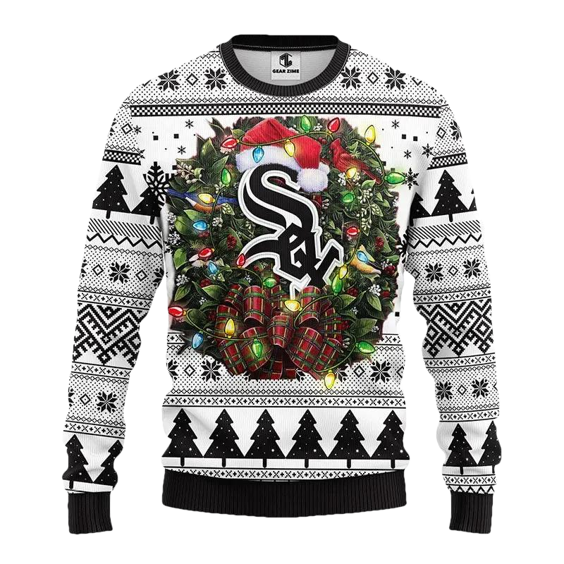 Chicago White Sox Santa Hat Ugly Christmas Sweater, MLB Christmas Sweater Moonbestprint