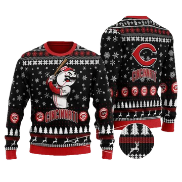 Cincinnati Reds Mascot Ugly Christmas Sweater, MLB Christmas Sweater Moonbestprint