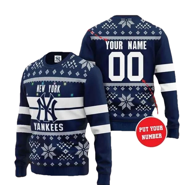 Mlb New York Yankees Custom Ugly Christmas Sweater, MLB Christmas Sweater Moonbestprint
