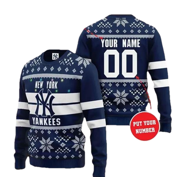 Mlb New York Yankees Custom Ugly Christmas Sweater, MLB Christmas Sweater Moonbestprint