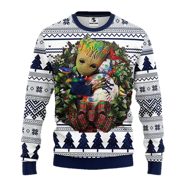 New York Yankees Groot Hug Ugly Christmas Sweater, MLB Christmas Sweater Moonbestprint