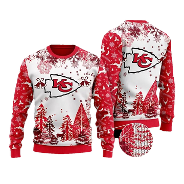Kansas City Chiefs Winter Wonderland Ugly Christmas Sweater, NFL Christmas Sweater Moonbestprint