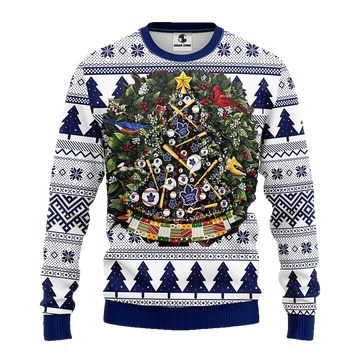 Toronto Maple Leafs Tree Ball Ugly Christmas Sweater, NHL Christmas Sweater Moonbestprint